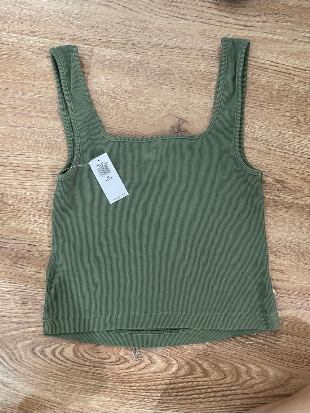Old Navy Olive Ribbed Square-Neck Tank Top